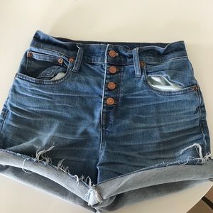 Madewell high rise jean shorts